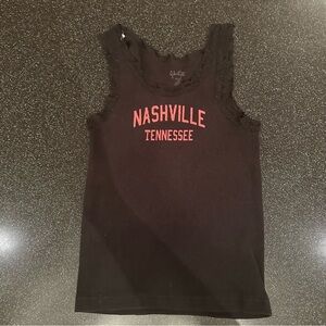 Brandy Melville Black Lace Trim Tank in cotton